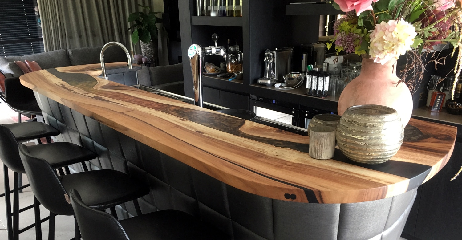 Maple Epoxy Casted Bar Top 136 - KC Custom Hardwoods